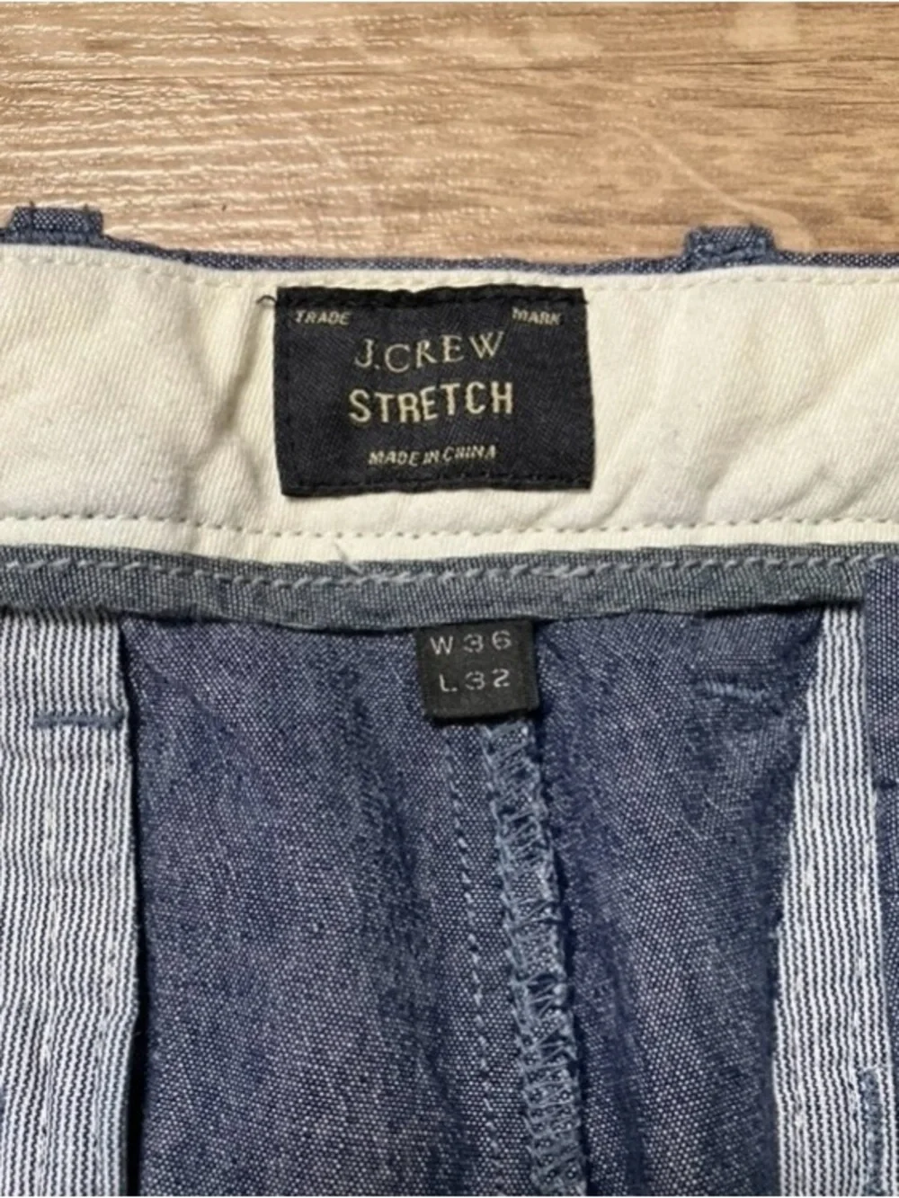 J.Crew 484 Stretch Chambray Chino Pants